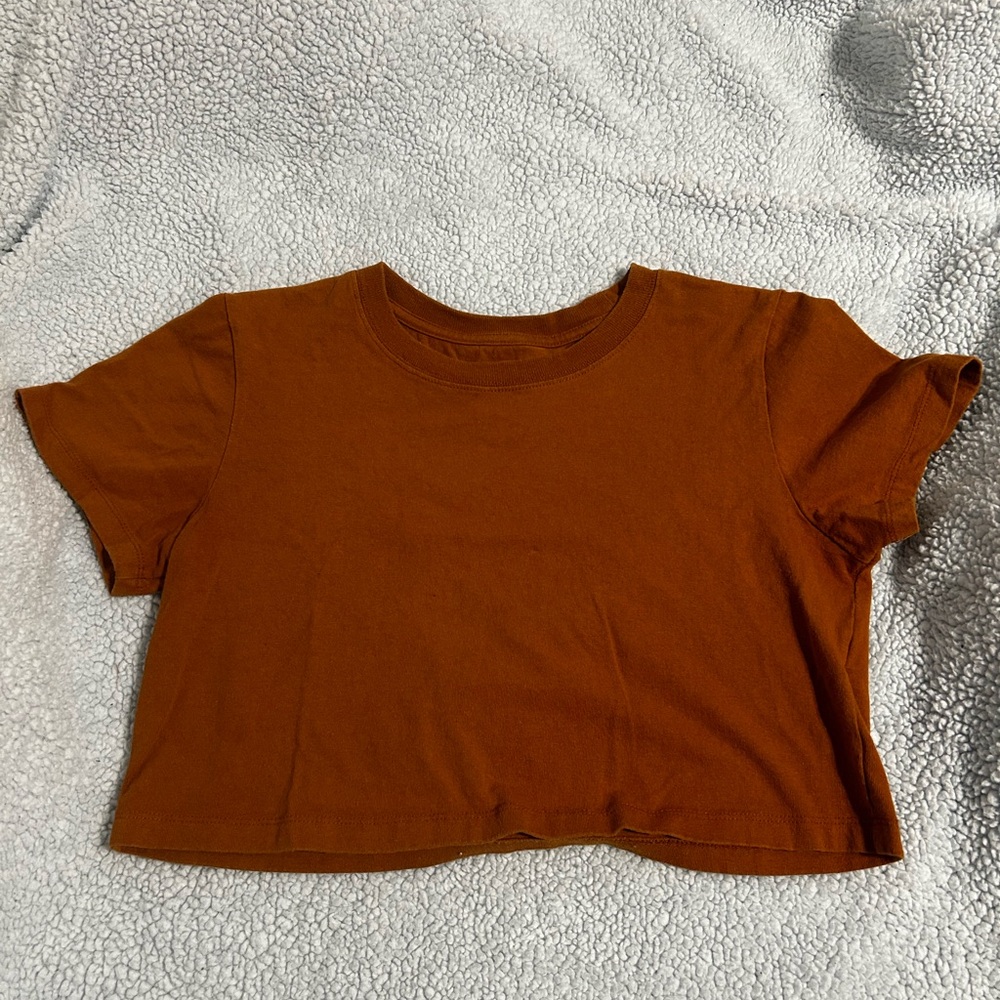 Rust Orange Cropped T-Shirt